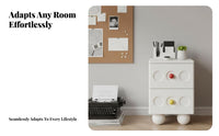 3-Drawer Nightstand adaptable Retro 3-Drawer End Table Easy Assembly for Bedroom