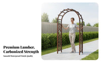 Garden Support Arch Weather-resistant Wooden Garden Arch with Gate Sturdy Construction Climbing Plant Trellis Decorative Entryway Suitable for Gift Giving Home Decoration