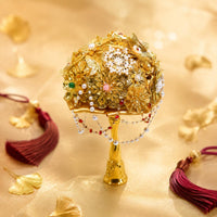 Chinese Design Bridal Floral Arrangement Rhinestones Formal Accessory Vintage