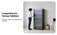 particle-proofproof Doors Combination book storage unit and Cupboard Multi-Tier Design Storage Cabinet Large Capacity Shelving Unit Easy to Clean for Homeowners, Book Lovers, Office Workers, Study, Living Room, Bedroom, Hallway
