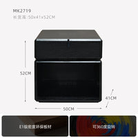 床头柜家用卧室实木2025新款创意免安装马鞍皮可旋转三抽收纳边几