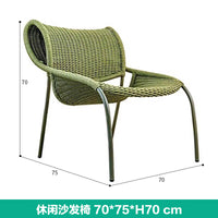 户外桌椅藤编休闲庭院阳台摇椅茶几组合花园外摆防水防晒小沙发 单人椅