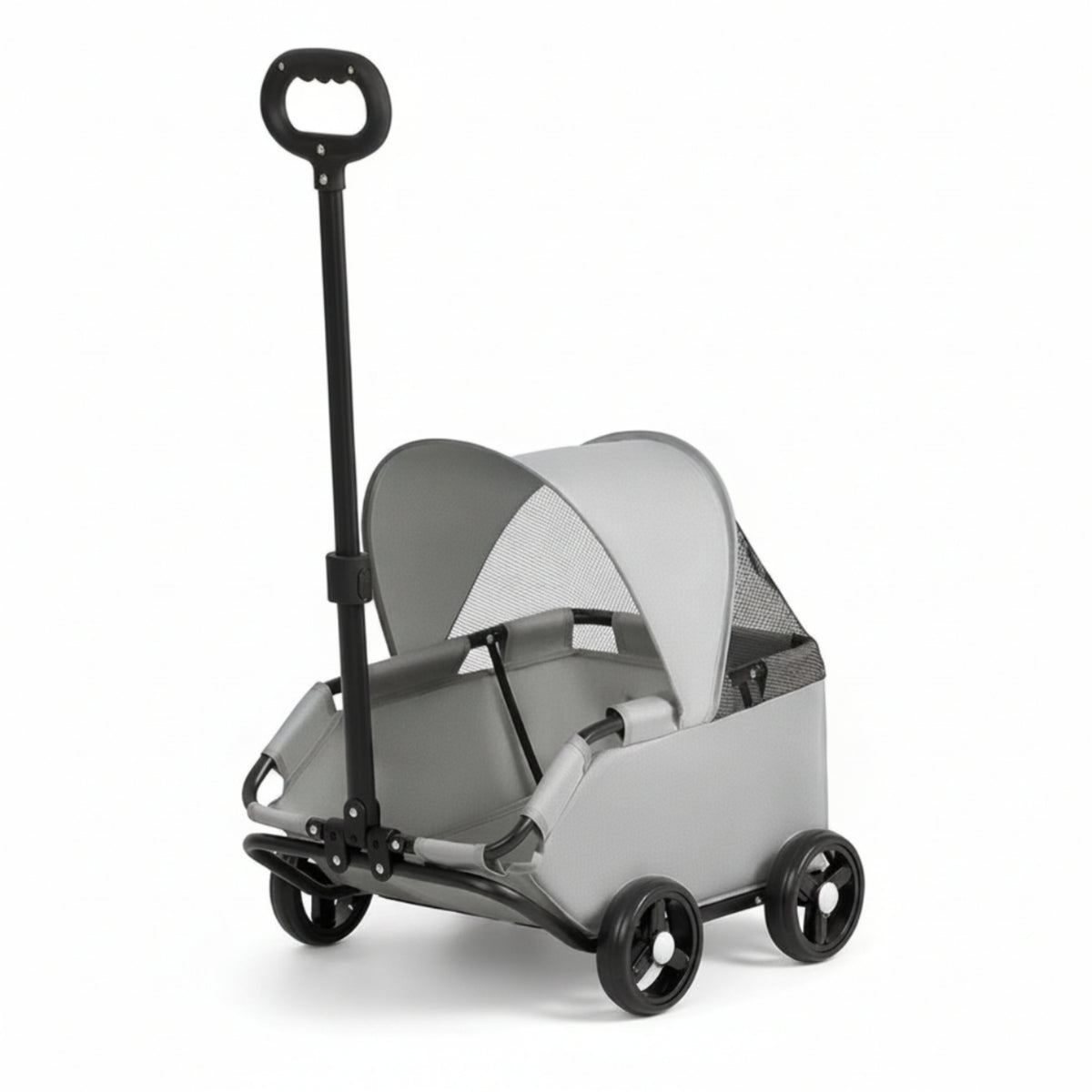 Four-Wheel Pet Stroller Foldable Dog Stroller with Canopy Roomy for Dogs, Cats