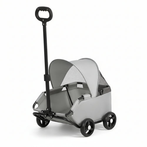 Four-Wheel Pet Stroller Foldable Dog Stroller with Canopy Roomy for Dogs, Cats