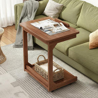 Mobile with Lockable casters C-Shaped Snack Table Space-Saving Design Rolling C-Shaped Stand Slides Under Sofa or Bed Household Furniture Multi-Functional for Apartment Dwellers, Remote Workers, Living Room, Small Spaces, Home Office, Bedroom