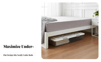 Underbed Wheeled Latch Box debrisproof Home Organizer Stackable for Dorm Room
