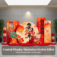 2026 Year of the Horse Decoration, Festive Scene Setup, Display Board Backdrop for Mall Hotel Events