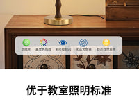 台灯卧室床头灯中古风复古怀旧新中式百褶客厅书房氛围台灯J138