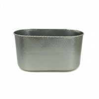 Modern Minimalist Rectangular Metal Flower Pot Luxury Feel Hammered Metal Planter Multi-Purpose Oblong Decorative Vase for Florists, Home Decorators, Living Room, Tabletop, Wedding, Office
