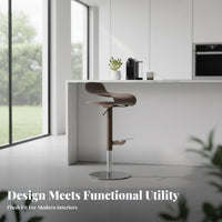 Upholstered Seat with supportrest Height-Adjustable Counter Chair Non-Slip Leg Pads