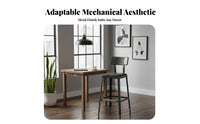 Metal Stool with support manufacturing aesthetic Lowsupportrest Metal Stool Vintage Design Stackable for Adults