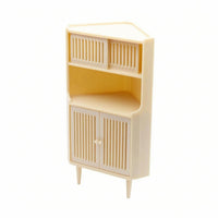 Miniature Corner Cabinet Triangular Top Corner Storage Cabinet Model Beige