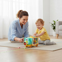 Hand-Eye Coordination Training Toddler Stacking Blocks Car Fine Movement Skills Development Elephant Pull Toy Color Recognition Educational Sensory Bin for Toddlers, Infants, Babies
