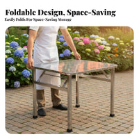Foldable Design Rectangular Folding Table InstallationNo-Cost Dining Furniture No Assembly Required Portable Furnishing Reinforced and Sturdy for Street Vendors, Business Owners, Outdoor Stall, Office, Restaurant, Indoor Use