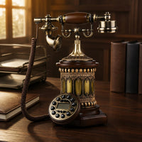 Antique Desk Phone Decorative Ornamental Retro Telephone Gold-Toned