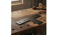Flat T Bracket Structural T-Bracket Mending Plate with Predrilled Holes Heavy-Duty Powder-Coated for Builders, Timber Framing