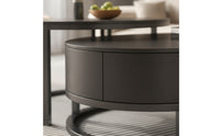 2 Pieces Sleek-Profile Nesting Coffee Table Set Space-Saving Oval Nesting Tables Metal Furniture Elegant for Small Apartments