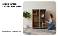 enlarged Large Space Wooden Cat Villa Luxury Design Multi-Level Cat Villa Good Ventilation Pet Furniture Multiple entry Points for Indoors, Indoor, Living Room, Bedroom