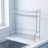 Countertop Storage Rack Stainless Steel Shelf Organizer for Lavatory Counter