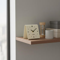 Non-Ticking Modern Bedside Clock Decorative Small Square Table Clock Compact Home Decor Easy to Read for Students, Dorm Room, Bedroom, Office