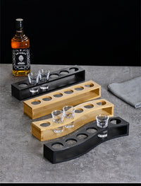 Bamboo Shot Glass Rack, Bullet Cup Holder, Modern Minimalist