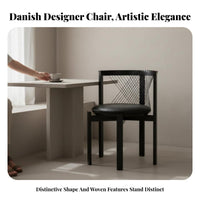 Harp Posterior Chair Danish Design Wooden Frame Armchair Wabi-Sabi Aesthetic Curved Posteriorrest for Renters, Dining Room, Cafe