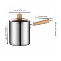 Deep Frying Pot with Lid Versatile Small Deep Fryer Pot Induction Compatible Saucepan for Kitchen