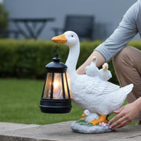 Duck Family Lantern LED Light Solar Hanging Lantern Energy Saving for Courtyard