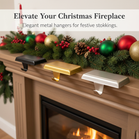Christmas Stocking Holder Hooks for Fireplace Mantel - Metal Craft Decoration