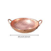 Handmade Copper Wok Hammered Stir Fry Pan Dimpled
