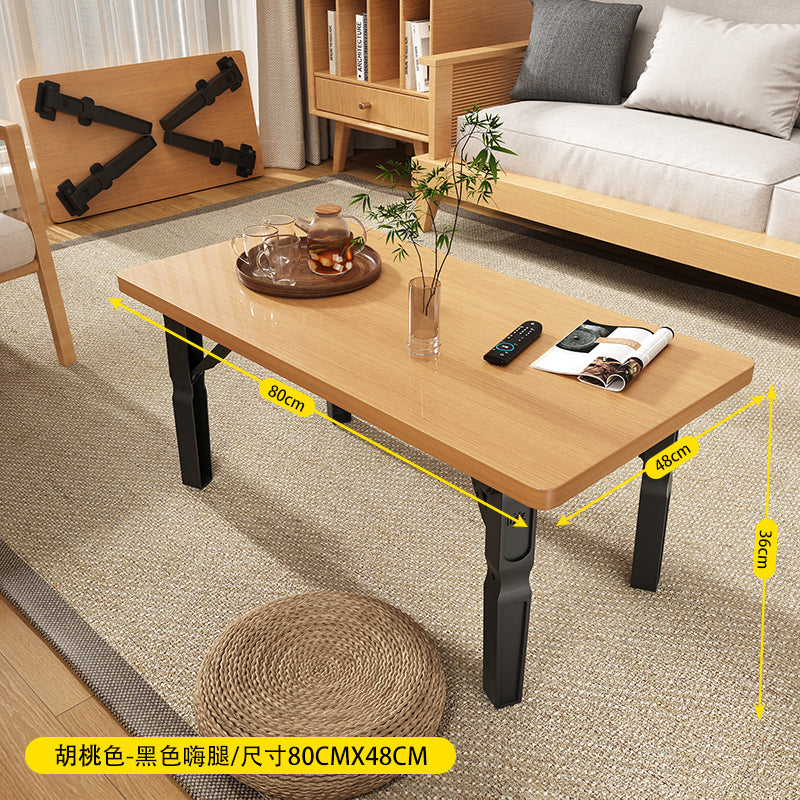家用小桌子可折叠桌移住式空间节省户型简易茶几户外便携摆摊方桌 热销款特价❤❤❤【胡桃色】黑色折叠腿80*48*36【加宽加厚】