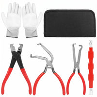 4 Pieces Zippered Case Automotive Specialty Pliers Set Plastic-Coated Handles 4 Piece Plier Kit Non-Slip Handle Plier Set for Mechanics, Car Repair, Garage