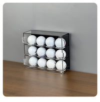 Acrylic Golf Ball Storage Box Wall-Mounted Display Case for 12 Balls