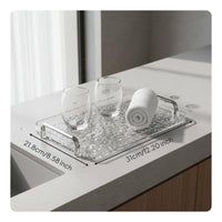 Water Wave Tray with Handles Easy to Clean Home Decor for Kitchen, Bathroom