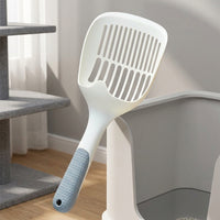Litter Sifter and Sand Cleaner for Pet Trays, PP Material, Flat with Small Holes, Straight Handle for Cat and Dog Waste