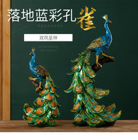 厂家现货孔雀摆件装饰客厅桌面小摆件创意树脂工艺品批发一件代发