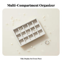Stackable Jewelry Tray Set Soft Velvet-Lined Compartment Insert