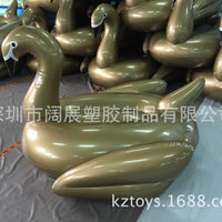 包邮加厚190CM充气金色天鹅金天鹅尖嘴鸭坐骑浮排游泳圈