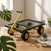 Foldable Garden Hauler Padded Grip Outdoor Hauler Black and Yellow