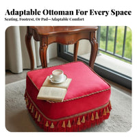 Round Tufted Floor Pillow additional Comfort Round Pouf Seat Good resilience for Readers