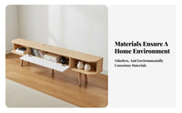 Narrow TV Cabinet Space Saving Minimalist TV Console Sturdy Build Wooden Media Stand with Legs for Small Apartment, Homestay, Bedroom