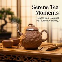 Retro Ruyi Teapot, Aged Rock Mud - Swirl Pattern
