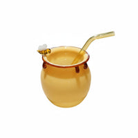 Glass Honey Jar with Bee Easy to Clean Bee Honey Pot Cup Stemless Design