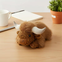 Lying Highland Bovine Stuffed Soft Highland Cow Stuffed Highland Cow Stuffed Toy Fuzzy Realistic Design for Children