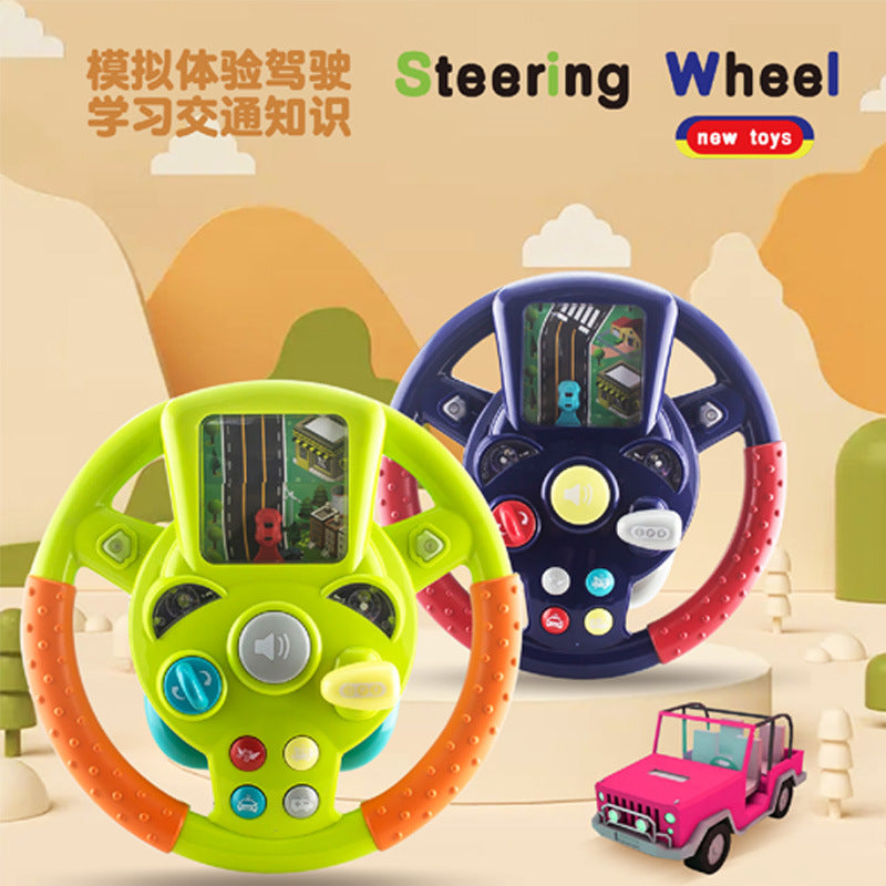 Children's Steering Wheel Toy with Simulated Driving, Electric, Musical, Educational for Toddlers