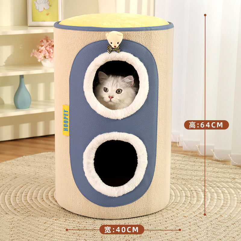 猫爬架猫窝猫树一体多层小鸡桶猫屋冬天猫咪猫抓板冬季保暖猫房子
