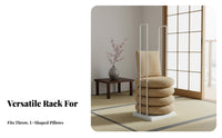 U-Shaped Pillow Display Rack Space Saving Pillow Display Rack Freestanding Floor Standing Cushion Holder for Retailers, Shopping Mall, Home, Household