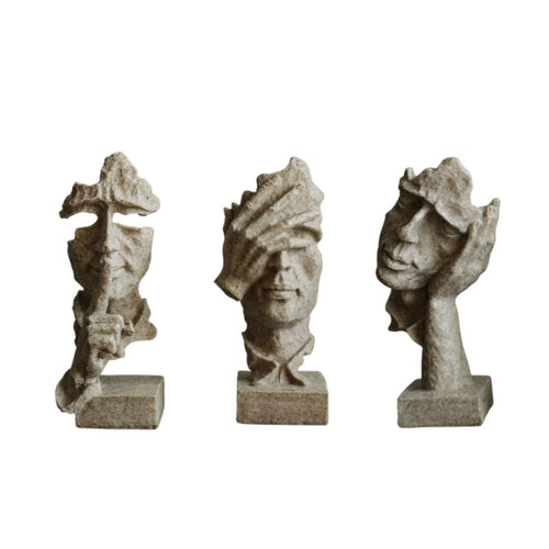 3 Pieces Tabletop Ornaments Sculptural Sculpture Creative for Living Room