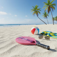 Coastal Paddle Tennis Racket Lightweight Design Coastal Paddle Tennis Paddle Non-Slip Grip EVA Core Paddle Racket for Amateur Enthusiasts, Beginners