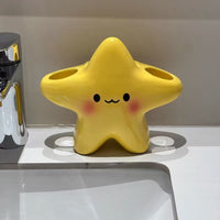 可爱星星电动牙刷架家用洗漱台牙膏牙刷置物架情侣款创意牙具底座
